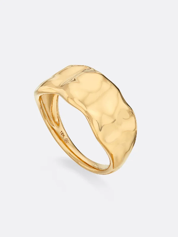 Exclusive Jewelry Sale Event – Shop Now Golden Waves Molten Band Ring