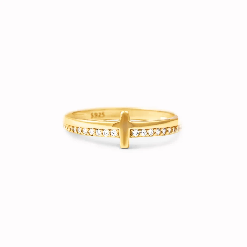 Unmissable Jewelry Sale – Shop Before It's Too Late I AM THE STORM - GOLDEN CROSS RING