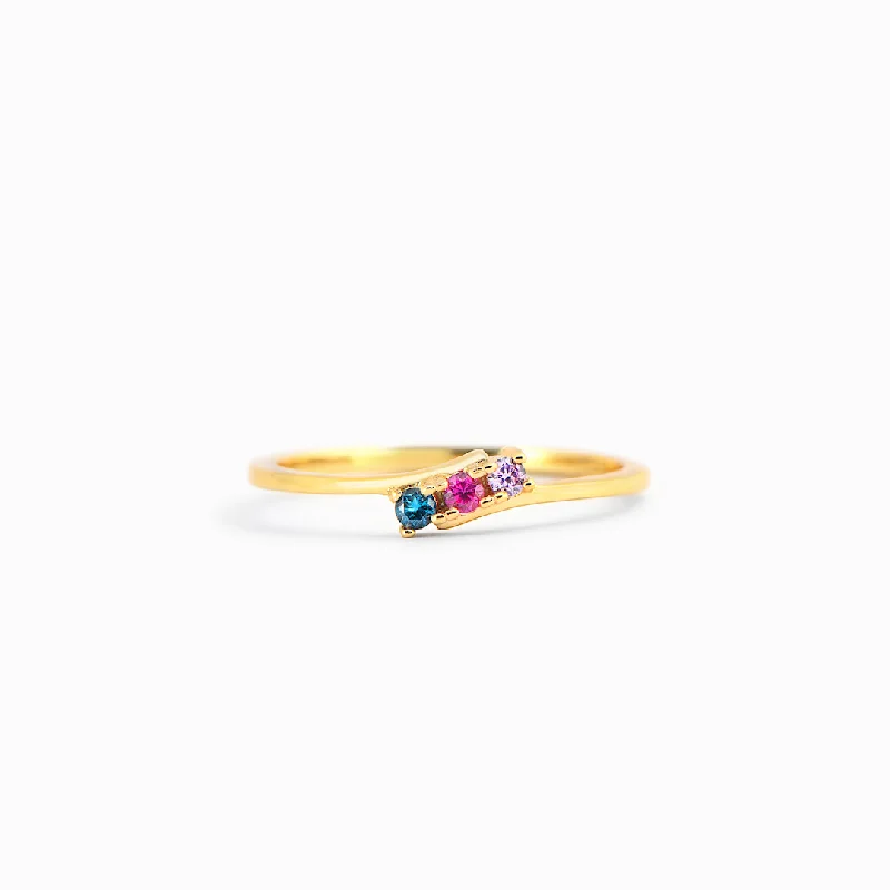 Personalized Jewelry Sale – Unique Gifts At Low Prices "Mama's Eternal Love" Personalized 1-5 Kids Birthstone Bypass Ring