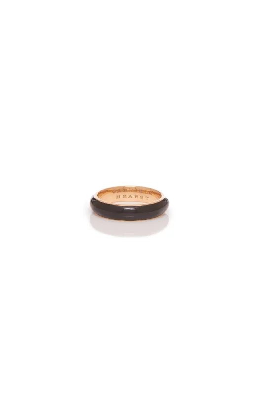 Elegant Jewelry Pieces At Unbelievable Prices Vitreous Black Enamel & 18K Gold Ring