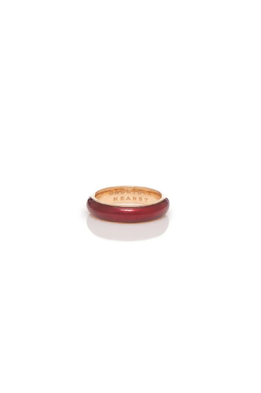 Last Chance To Grab Your Favorite Jewelry At A Discount Vitreous Red Enamel & 18K Gold Ring