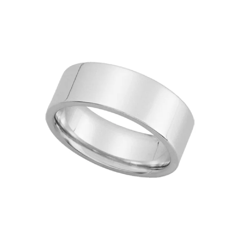 7mm Flat Comfort Fit Wedding Band in Platinum