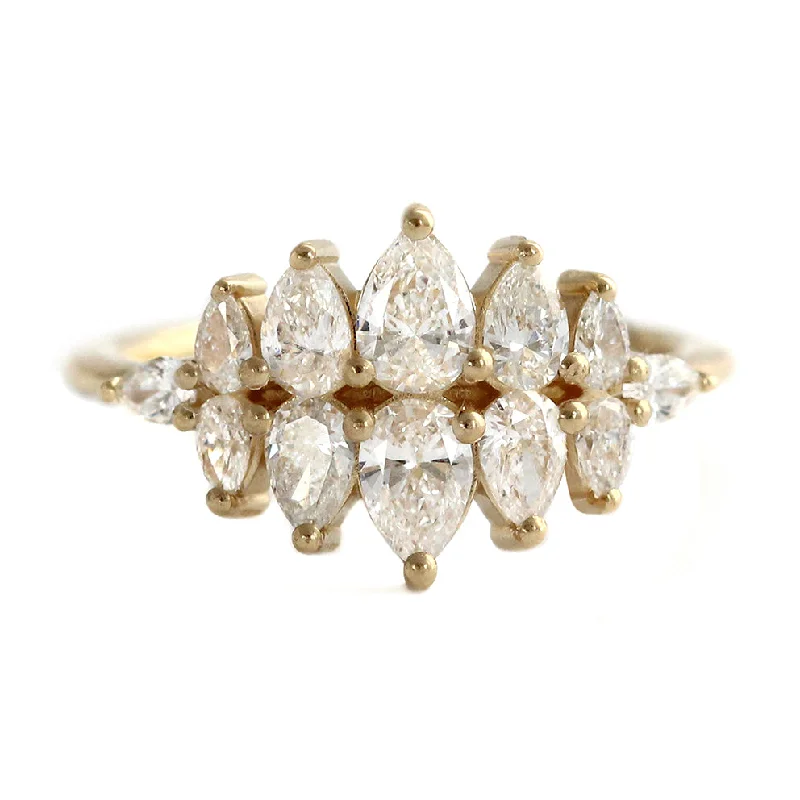 Pear Diamond Cluster Ring - Pear Engagement Ring