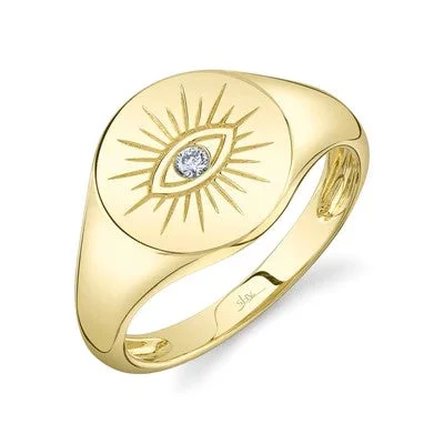 Premium Jewelry At Special Low Prices For A Limited Time 0.03CT DIAMOND EYE SIGNET RING