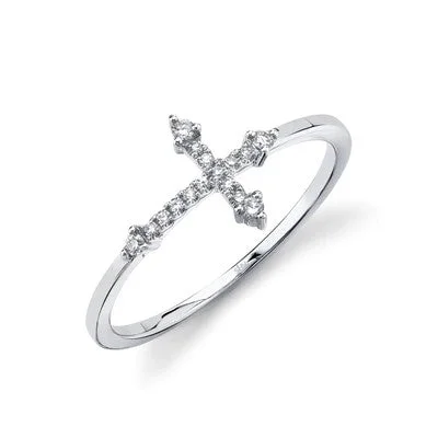 Fashion-Forward Geometric Jewelry For Contemporary Style 0.09CT DIAMOND CROSS RING