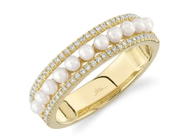 Seasonal Jewelry Sale – Upgrade Your Collection 0.14CT DIAMOND & CULTURED PEARL BAND