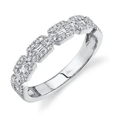 Customized Silver Jewelry For Unique Style 0.46CT DIAMOND BAGUETTE RING