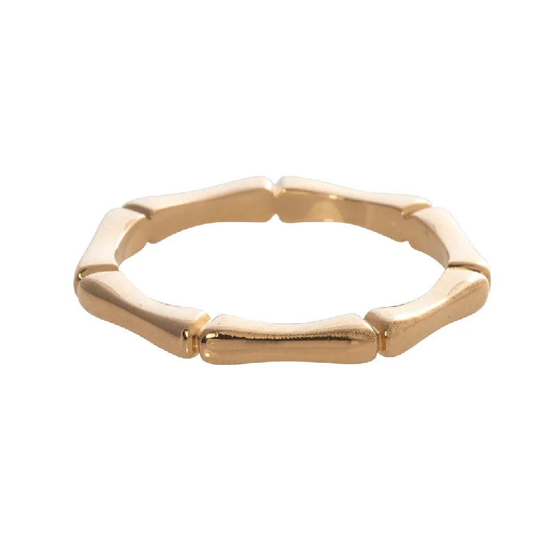 Shop Handcrafted Jewelry At Special Promotional Rates 18K Yellow Gold Bamboo Band