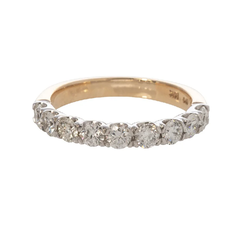 Huge Markdowns On Premium Jewelry Styles .86ct Diamond Pavé 14K Two Tone Gold Halfway Band