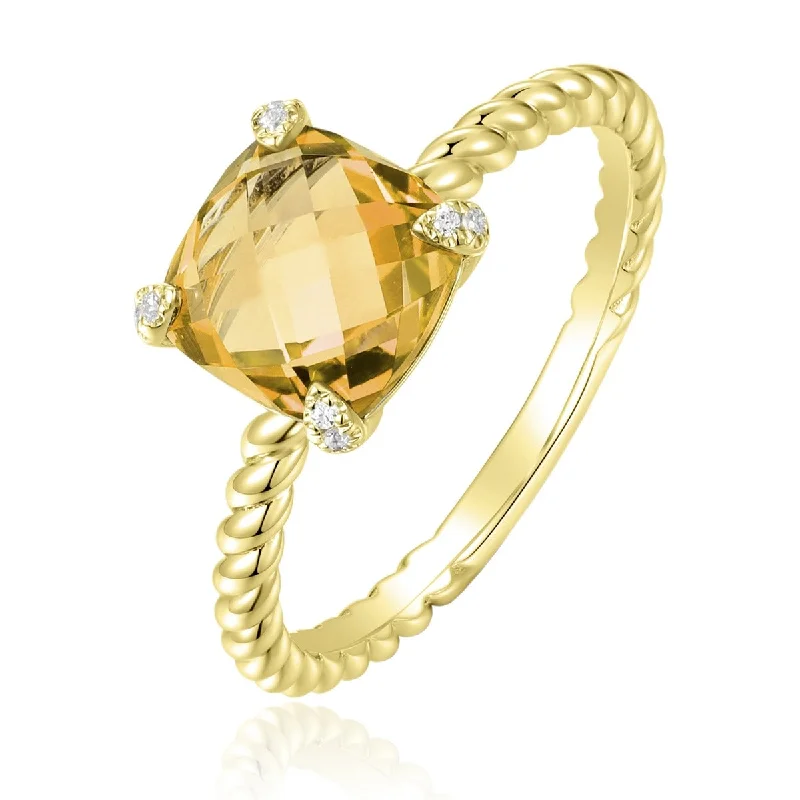 Shine Bright With Our Special Jewelry Promotions Citrine & Diamond 14K Yellow Gold Braided Ring