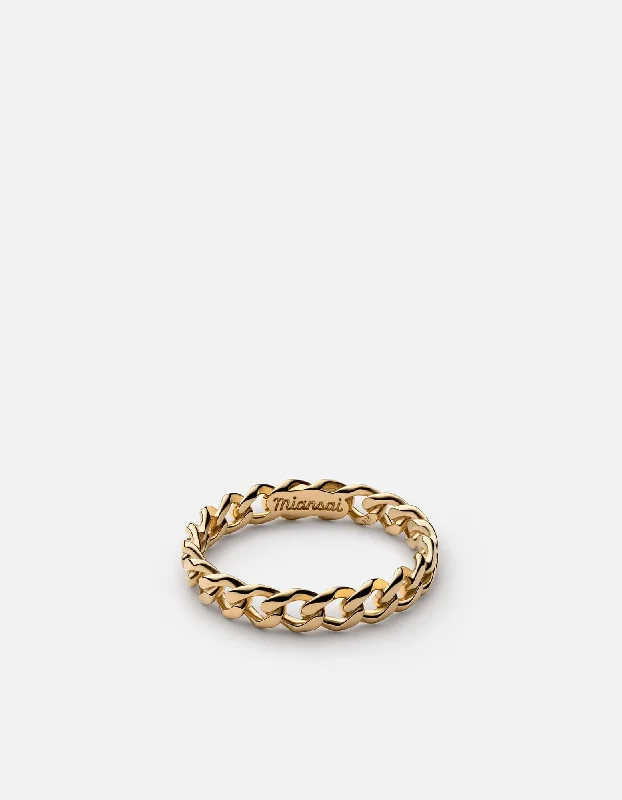 Exclusive Jewelry Sale – Sparkle For Less Cuban Link Ring, Gold