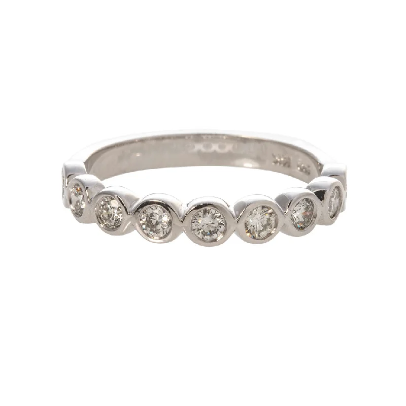 Jewelry Sale Alert – Shop Timeless Elegance Today .53ct Diamond Bezel Set 14K White Gold Halfway Band