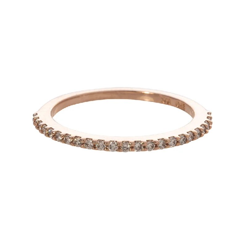 Make Your Outfit Shine With Discounted Jewelry .18ct Diamond Pavé 14K Rose Gold Halfway Band