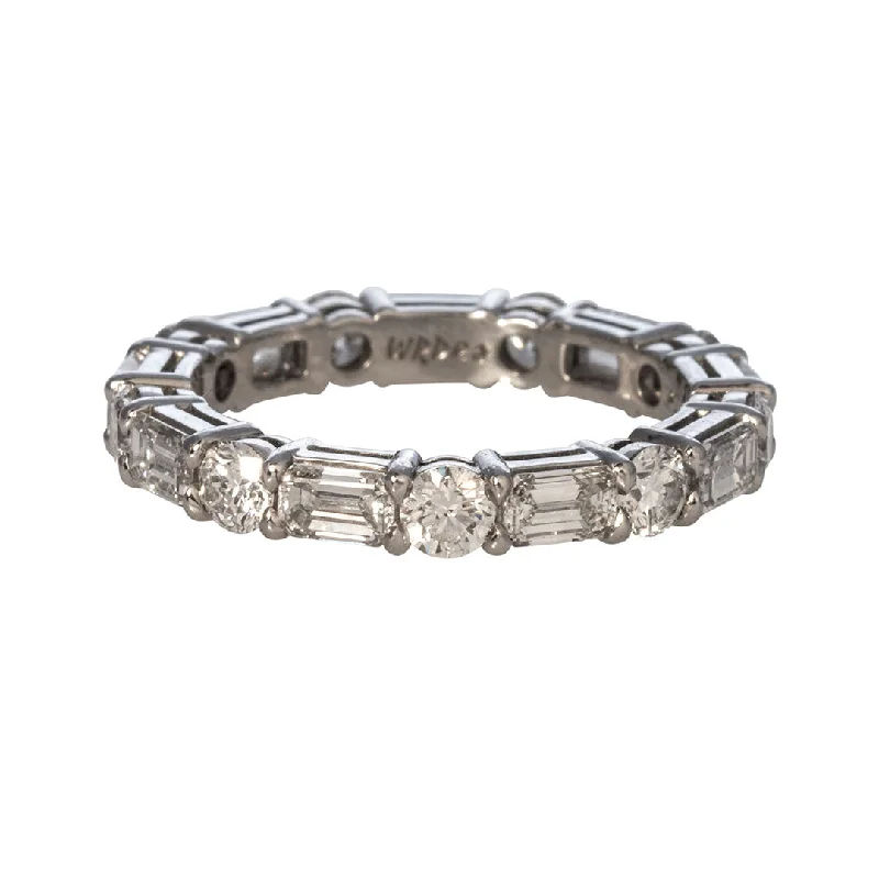 Limited-Time Jewelry Discounts – Shine Without The Splurge Emerald Cut Diamond & Round Diamond Platinum Eternity Band