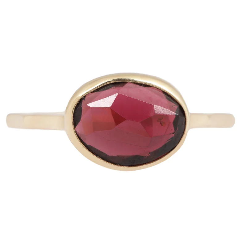 Affordable Gold-Plated Jewelry For Modern Fashion Garnet Ring