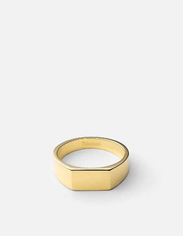 High-Quality Jewelry At A Fraction Of The Cost Geo Signet Ring, Gold Vermeil