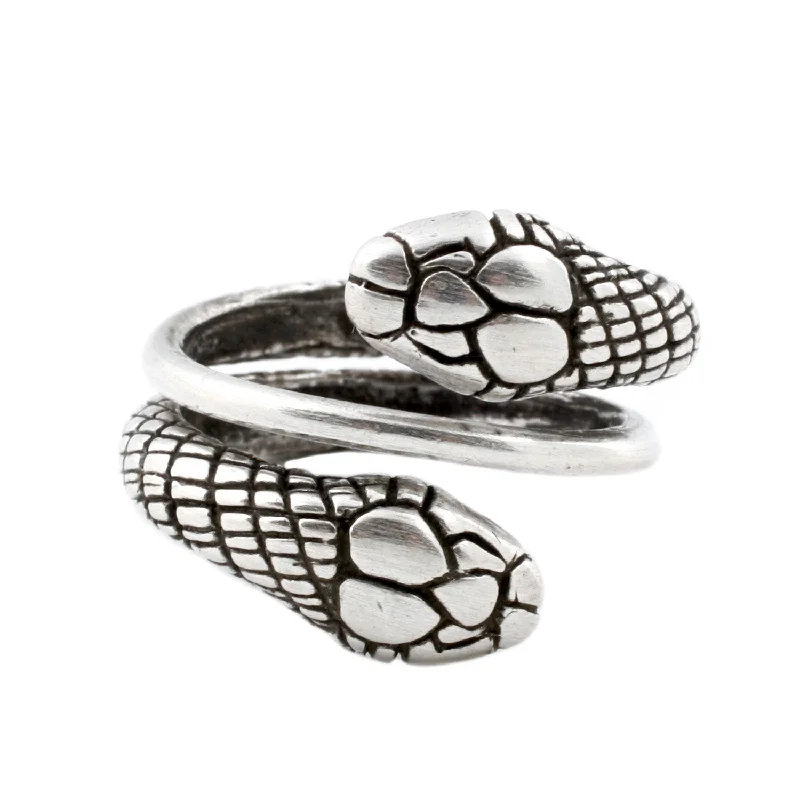 Celebrate Every Occasion With Sparkling Savings Silver Double Snake Ring