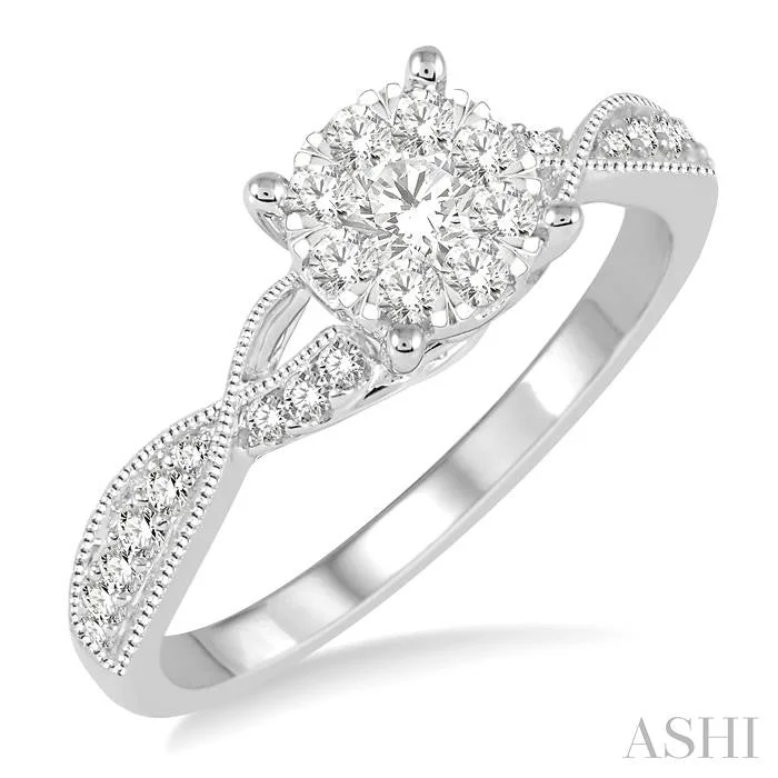 Stunning Statement Jewelry, Unbeatable Discounts ROUND SHAPE LOVEBRIGHT DIAMOND ENGAGEMENT RING