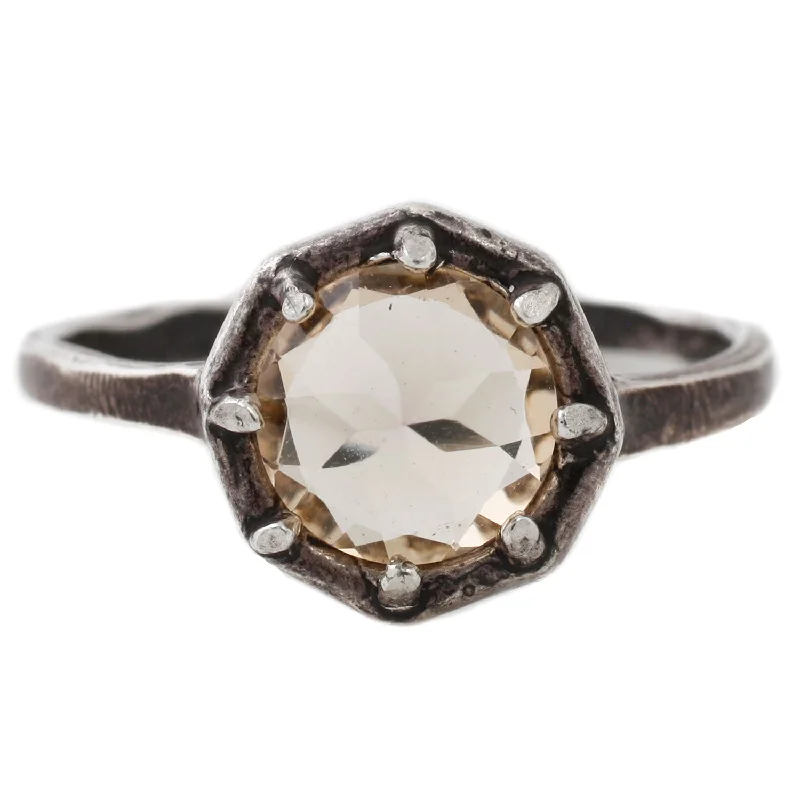 Bohemian-Inspired Jewelry For Free-Spirited Fashion Champagne Quartz Silver Ring