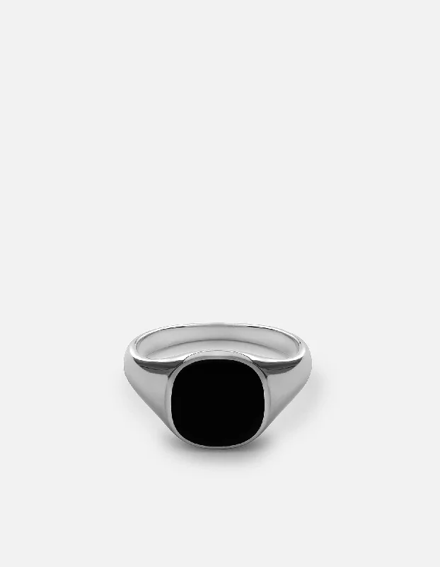 Don't Miss Out – Shop Elegant Jewelry For Less Olympus Signet Ring, Sterling Silver/Black