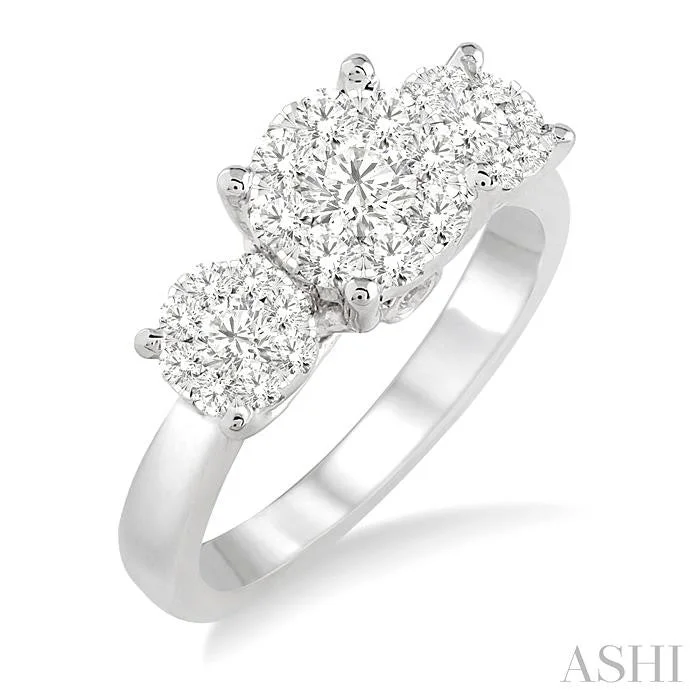 Must-Have Jewelry Pieces At Reduced Prices ROUND SHAPE PAST PRESENT & FUTURE LOVEBRIGHT ESSENTIAL DIAMOND ENGAGEMENT RING