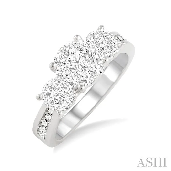 Timeless Elegance At Unbelievable Discounts ROUND SHAPE PAST PRESENT & FUTURE LOVEBRIGHT ESSENTIAL DIAMOND RING