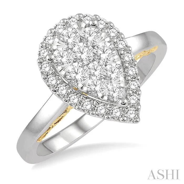 Classic And Modern Jewelry Styles On Sale PEAR SHAPE HALO LOVEBRIGHT ESSENTIAL DIAMOND RING