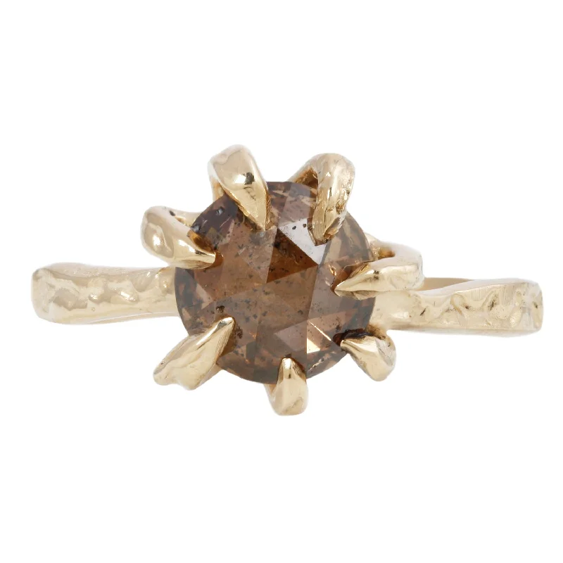 Unique Jewelry For Less – Shop The Sale Now Round Cognac Stingray Claw Solitaire