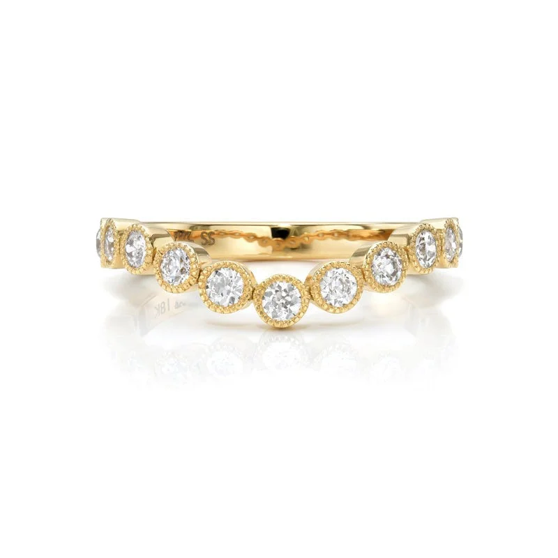 Get The Best Deals On Timeless Jewelry Pieces Single Stone 18K Yellow Gold Gabby Curved Band