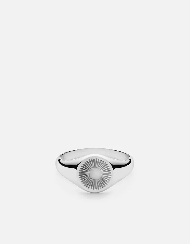 Buy More, Save More On Stunning Jewelry Designs Solar Signet Ring, Sterling Silver