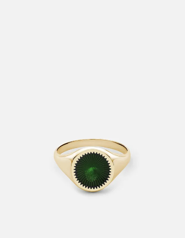 Limited-Time Jewelry Sale – Elegant Styles At Less Solar Signet Ring, Gold Vermeil/Jasper Green