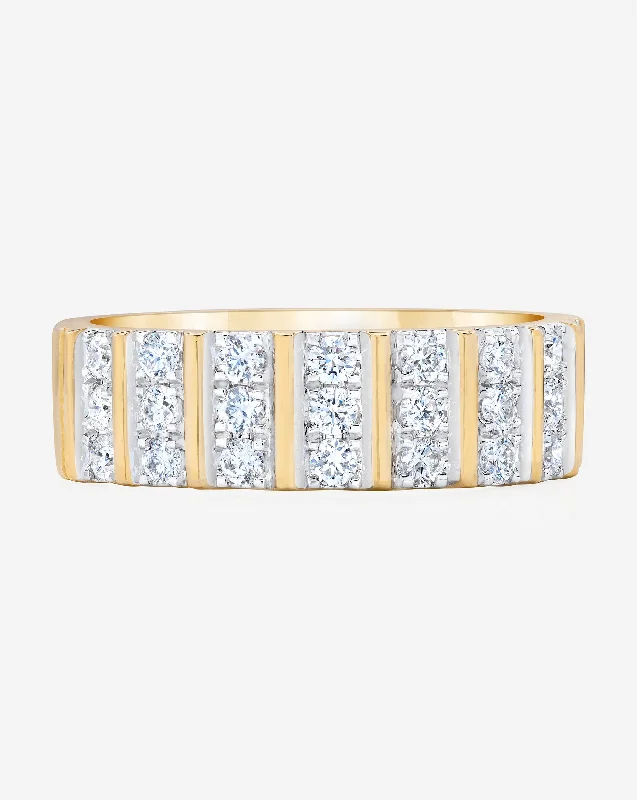 Don't Miss Out – Shop Elegant Jewelry For Less Three Row Fluted Diamond Ring