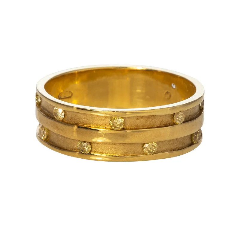 Jewelry Sale Bonanza – Grab Your Sparkle Now Yellow Diamond Channel Set 18K Yellow Gold Cigar Band