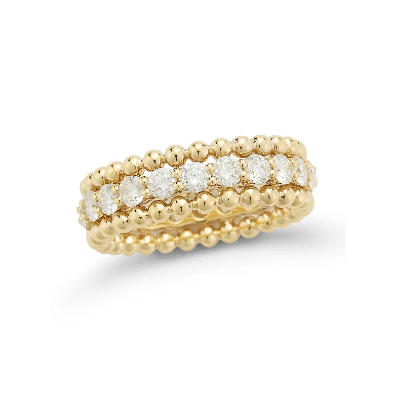 Chic And Stylish Jewelry At Discounted Prices Diamond & Beaded Gold Eternity Ring