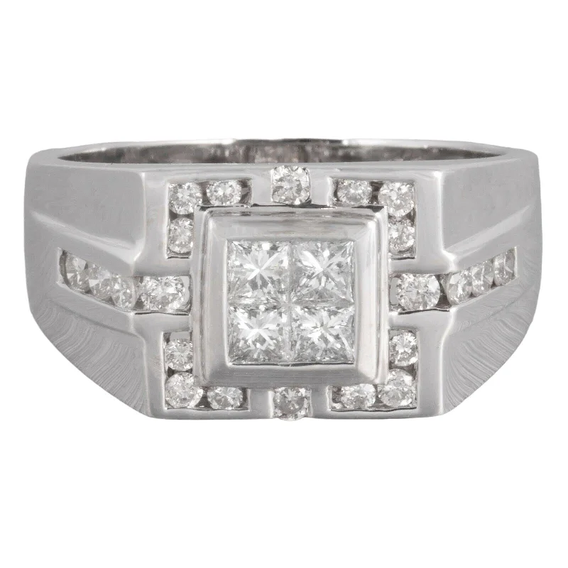 Personalized Jewelry Sale – Unique Pieces At Great Prices 18k White Gold Four Stone Princess Cut Diamond Ring w/ accents 0.82ctw size 9.25