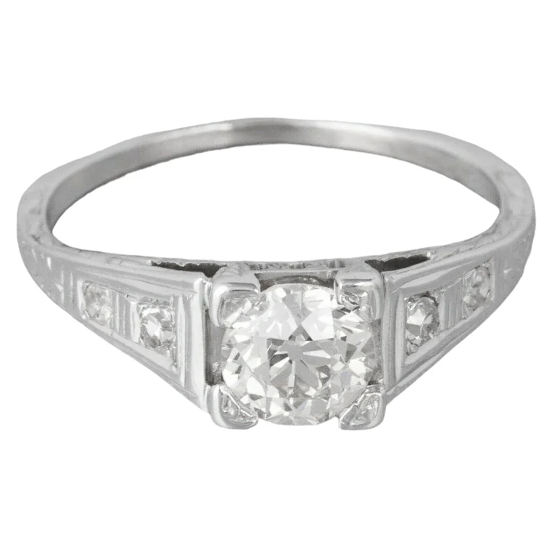 Unmissable Jewelry Discounts – Elevate Your Look For Less 1930's Antique Art Deco 18k White Gold Diamond Engagement Ring 0.76ctw