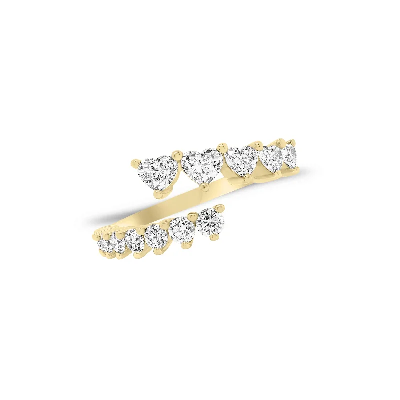 Luxury Jewelry Now At Special Promotional Rates Heart-Shaped & Round Diamond Wrap Ring