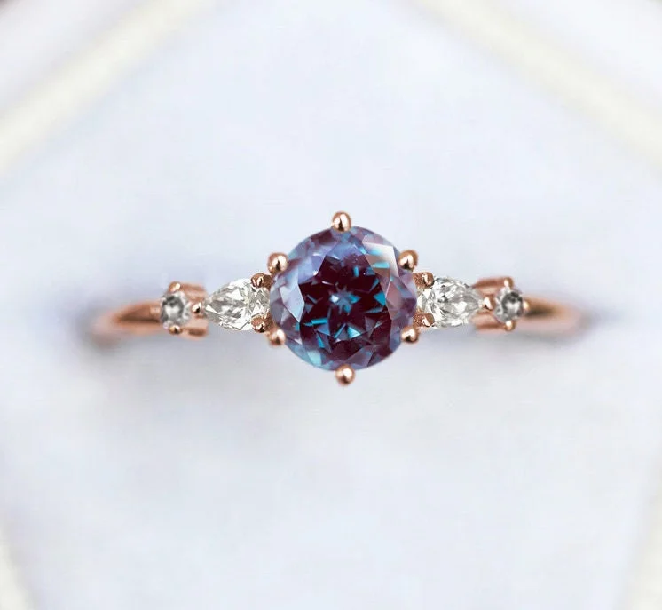 Discounted Luxury Jewelry – Shine Without The Splurge Calliope Alexandrite & Diamond Ring