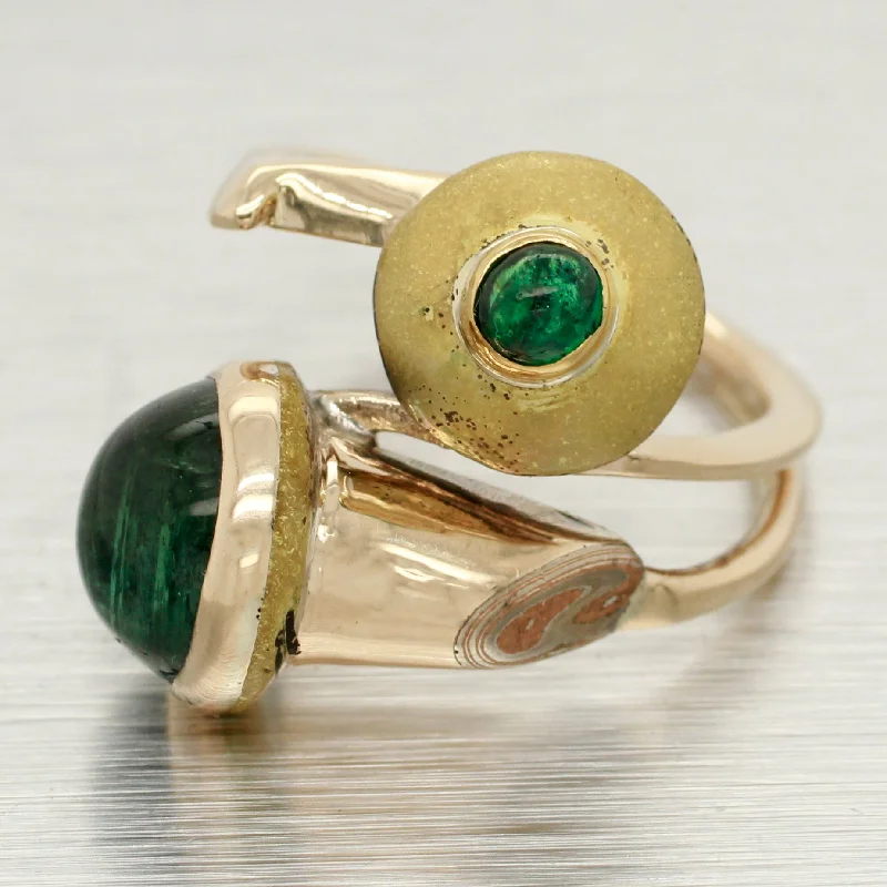 Modern Jewelry At Exclusive Discounts – Shop Today Antique Swirled Cabochon Emerald Ring - 14k Yellow Gold