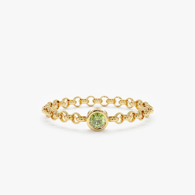 Grab Your Favorite Jewelry At The Lowest Prices Peridot Chain Ring, Adriana