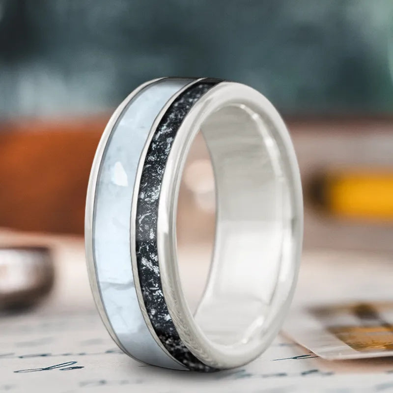 Must-Have Jewelry At Irresistible Discounts Custom Design - 2-Inlay Offset Ring 8w8hKlzvIzQpC22kH9h7HSen