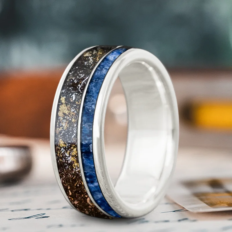 Modern Statement Jewelry For Bold Styling Custom Design - 2-Inlay Offset Ring A9fPhU-bUNj_U1YGdKSmGrms