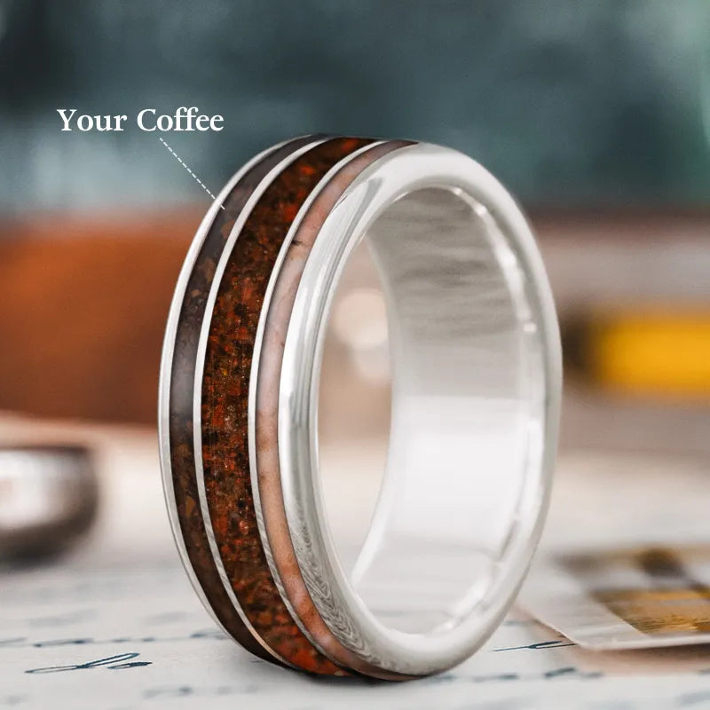 Fine Jewelry, Limited-Time Offers Available Custom Design - 3-Inlay Wide Center Ring He-T0zC8IWiqToE1vEnIDnvw