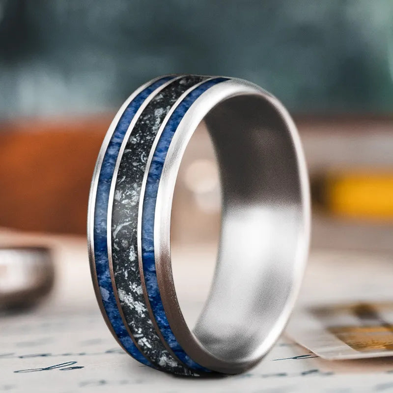 High-End Jewelry, Now More Affordable Than Ever Custom Design - 3-Inlay Wide Center Ring I0goJ5hoPl7XMgx7mS0_xrko