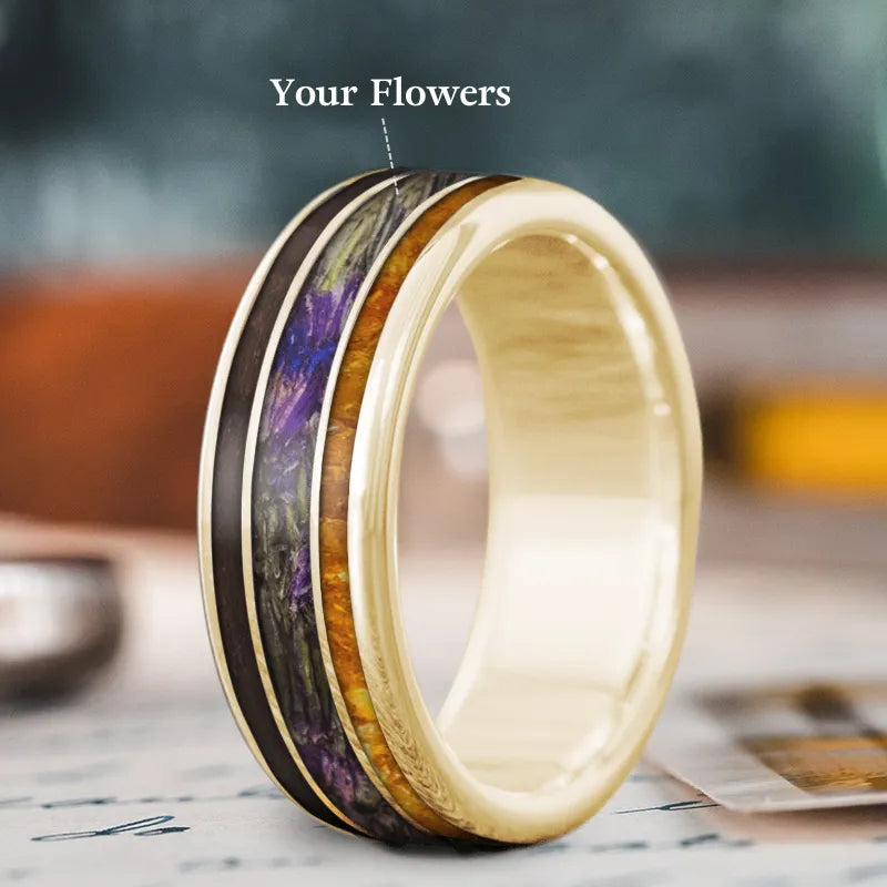 Limited Stock On Premium Jewelry At Low Prices Custom Design - 3-Inlay Wide Center Ring NOwN78qxX4gMnm04Id3_hbOk