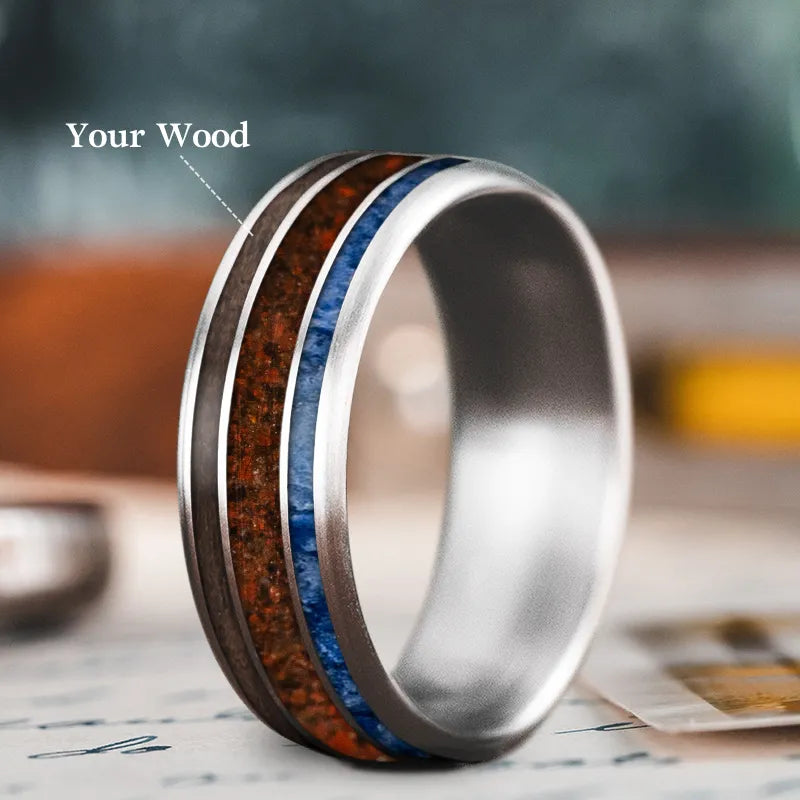 Flash Sale On Exquisite Jewelry – Don't Miss Out Custom Design - 3-Inlay Wide Center Ring NsdSaQhQoWe5XGHLjf_rEvy6