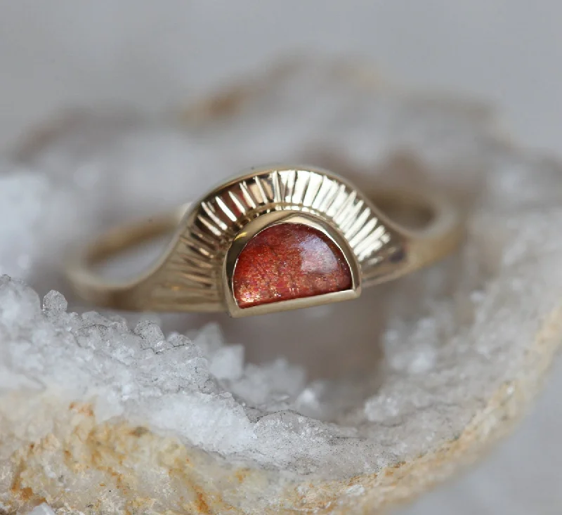 Flash Sale On Elegant Jewelry – Don't Miss Out Cyra Sunstone Ring Half moon