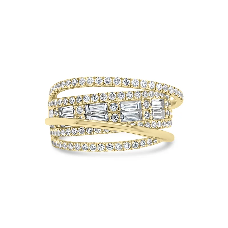 Affordable Glamour – Premium Jewelry For Less Diamond Baguette Crossover Ring