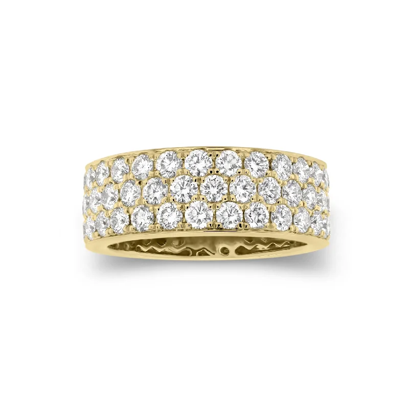 Classic And Modern Jewelry Styles On Sale Diamond Triple Row Band