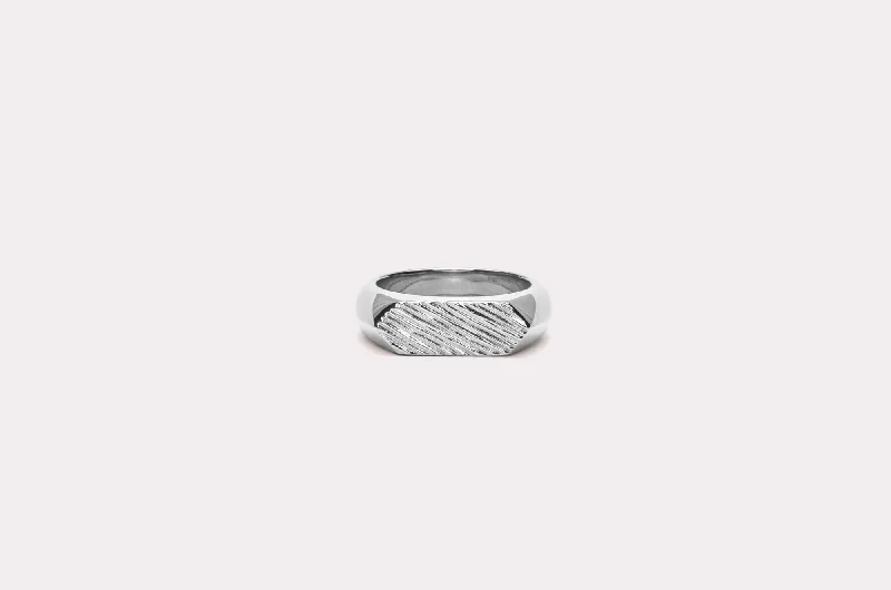 Elegant Jewelry, Exclusive Prices – Shop Now IX Mini Brushed Hexagon Silver Ring